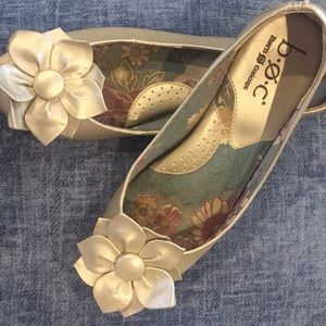 Gold boc ballet flats
